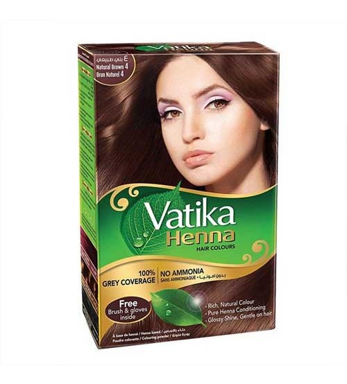 Henna Natural Brown Hair Colour Dye Powder - 6 Sachets 10g Each